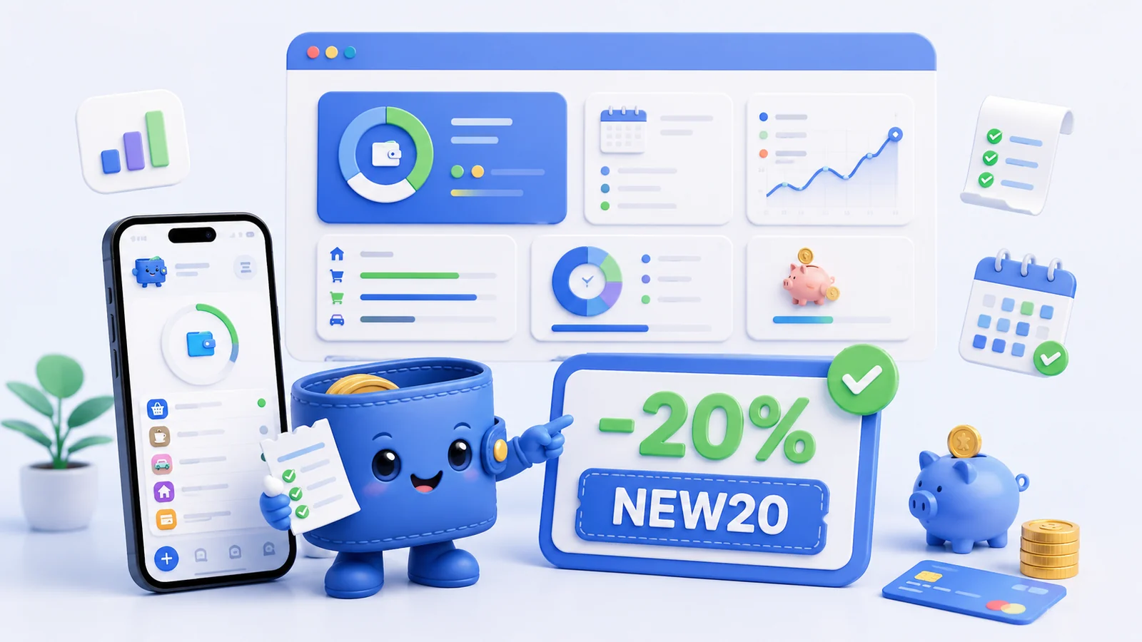 Скидка 20% для новых пользователей «Моего бюджета»